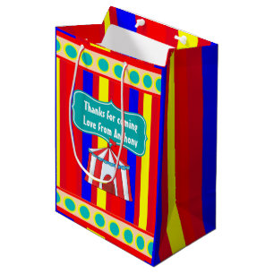 Sacola Para Presentes Média Um Dia no Circo Festa Infantil Personalizada