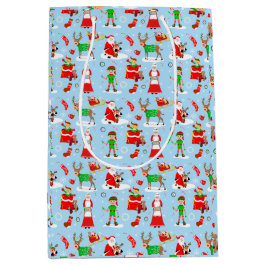 Sacola Para Presentes Média Um Dia No Polo Norte Durante O Natal