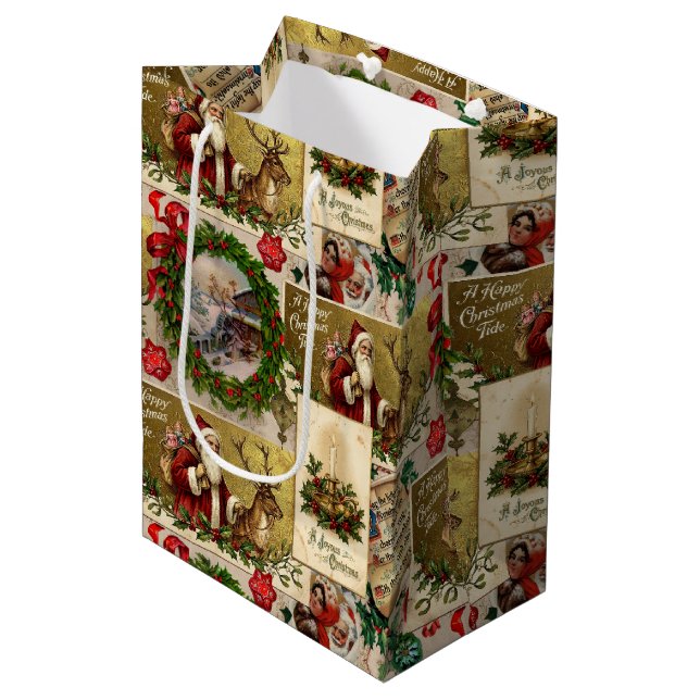 Sacola Para Presentes Média Um Feliz Natal (Frente inclinada)