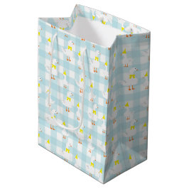 Sacola Para Presentes Média Um Ganso Tolo Xadrez 1º Aniversário