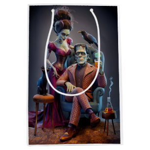 Sacola Para Presentes Média Um monstro e sua noiva, um retrato de casamento