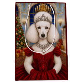 Sacola Para Presentes Média Um Natal de Poodle Feriado