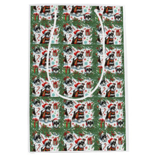 Sacola Para Presentes Média Um Natal Muito Schnauzer
