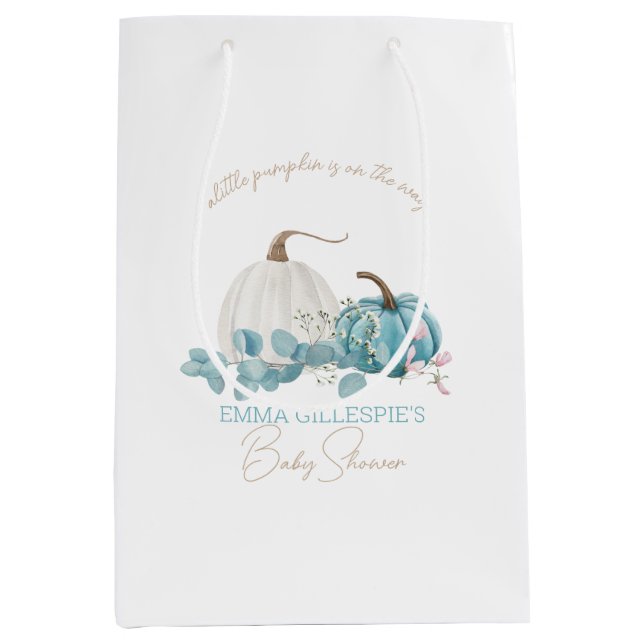 Sacola Para Presentes Média Um Pequeno Chá de fraldas De Abóbora (Frente)