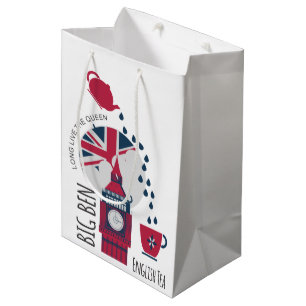 Sacola Para Presentes Média Um ponto do chá inglês