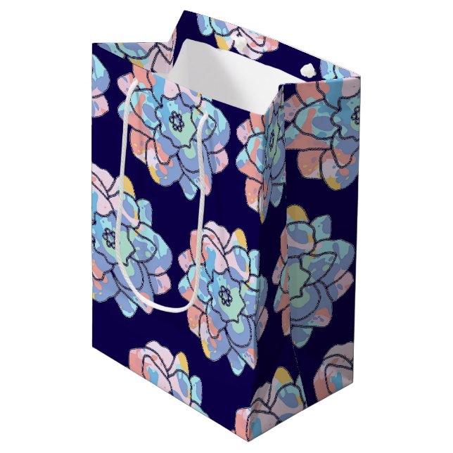 Sacola Para Presentes Média Uma flor feita de manchas de tinta (Frente inclinada)