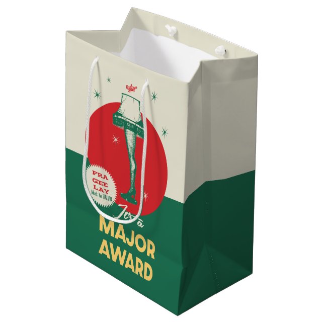 Sacola Para Presentes Média Uma história de Natal | Lâmpada da perna Prêmio pr (Frente inclinada)