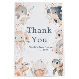 Sacola Para Presentes Média Under The Sea Animals Birthday Party