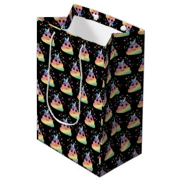 Sacola Para Presentes Média Unicorn Rainbow Poop Emoji Kawaii