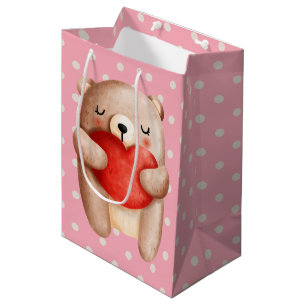 Sacola Para Presentes Média Urso Corado Corado Corado Carregando