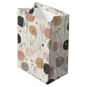 Sacola Para Presentes Média Urso Fofo - Floresta de Pastéis Macios (3)