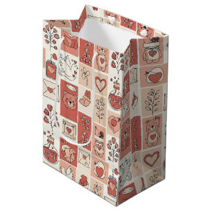 Sacola Para Presentes Média Urso Fofo - Floresta de Pastéis Suaves (6)