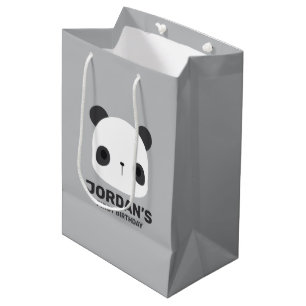 Sacola Para Presentes Média Urso Panda Bonito com Nome Personalizado