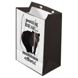 Sacola Para Presentes Média Urso Pardo Colocando Urso Esforços Mínimos Engraça