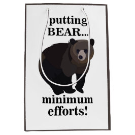 Sacola Para Presentes Média Urso Pardo Colocando Urso Esforços Mínimos Engraça