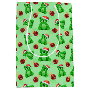 Sacola Para Presentes Média Ursos de Teddy de Natal Bonitos