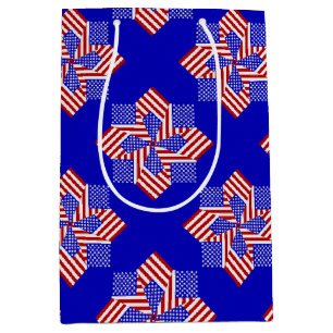 Sacola Para Presentes Média USA Flag-Teabag Folding S9b-GIFT BAG M