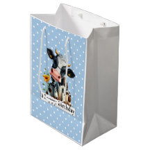 Vaca Leiteira Feliz Aniversário Azul