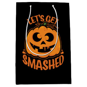 Sacola Para Presentes Média Vamos Esmagado - Tomada de Halloween - O-Lanterna
