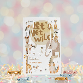 Sacola Para Presentes Média Vamos ganha aniversário de criança de safari selva