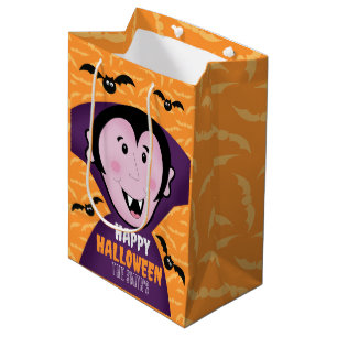 Sacola Para Presentes Média Vampiro Drácula Bats Kids Feliz Dia das Bruxas