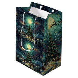 Sacola Para Presentes Média Van Gogh 'Starry Night' Christmas Gift Bag 