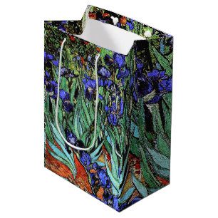 Sacola Para Presentes Média Van Goghs Íris floresce o saco floral do presente