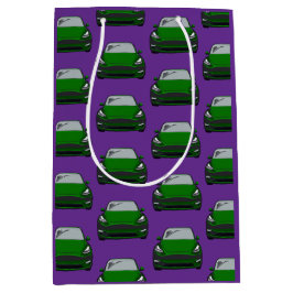 Sacola Para Presentes Média Veículo elétrico verde SUV carro roxo Fundo
