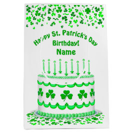 Sacola Para Presentes Média Vela personalizável para bolo de aniversário do Di