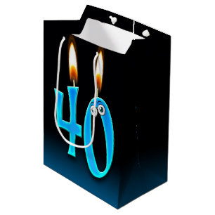 Sacola Para Presentes Média Velas aniversário de 40 anos
