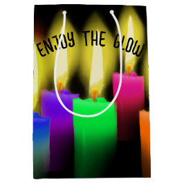 Sacola Para Presentes Média Velas De Aniversário Brilhantes A Preto