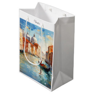 Sacola Para Presentes Média Veneza Pintada, Itália