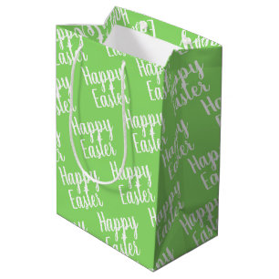 Sacola Para Presentes Média Verde de Felz pascoa personalizável