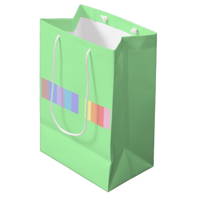Sacola Para Presentes Média Verde limão de Pastel (Frente inclinada)