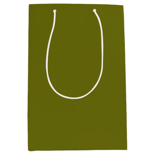 Sacola Para Presentes Média Verde oliva de cor sólida (Frente)