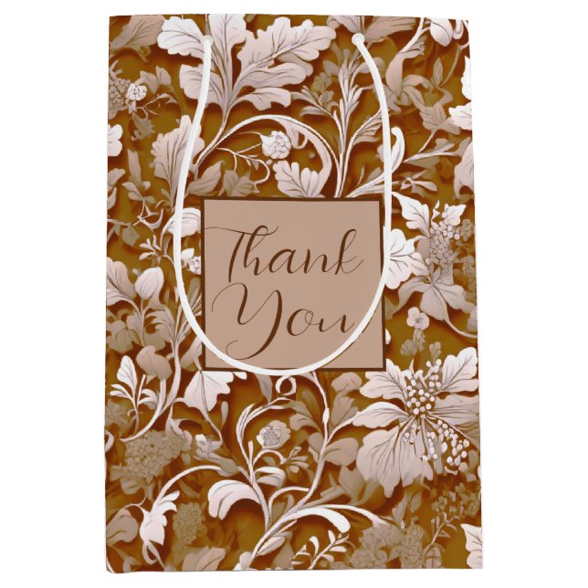 Sacola Para Presentes Média Verdinho branco vitoriano herdeiro (Frente)