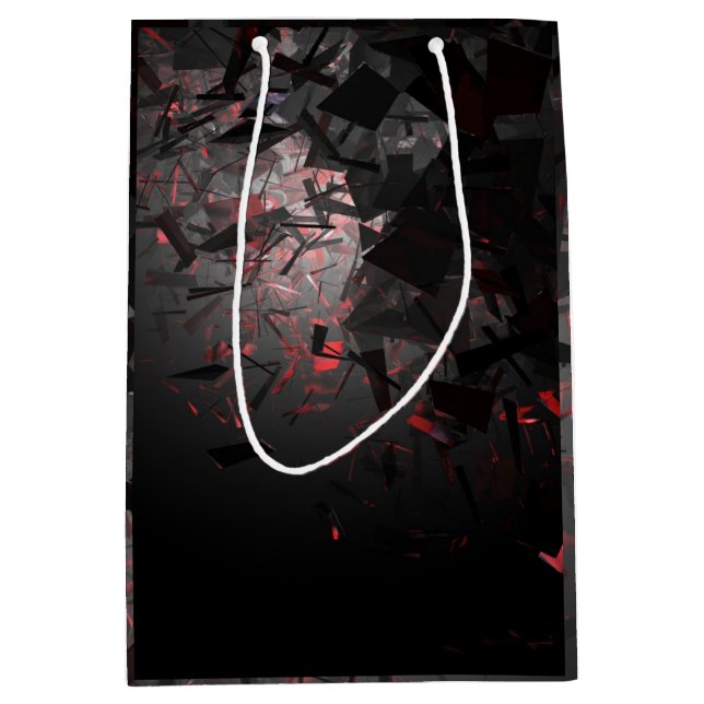 Sacola Para Presentes Média Vermelho e Preto (Frente)