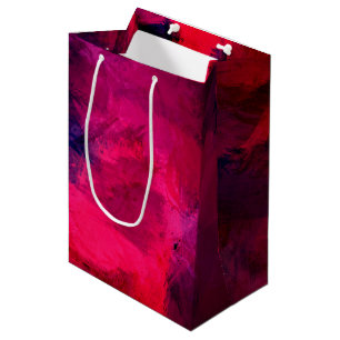 Sacola Para Presentes Média Vermelho escuro e roxo - Abstrato