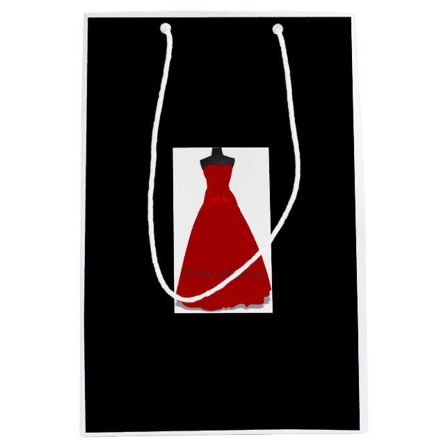 Sacola Para Presentes Média Vestida de Casamento Mãe da Bolsa Negra (Frente)