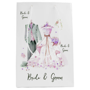 Sacola Para Presentes Média Vestido de Noiva e Terno de Noivo Casamento