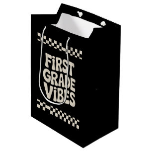 Sacola Para Presentes Média Vibes do Primeiro Dia do Primeiro Ano Volta às Aul