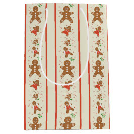 Sacola Para Presentes Média Vickie’s Gingerbread Parade-Cream Gift Bag