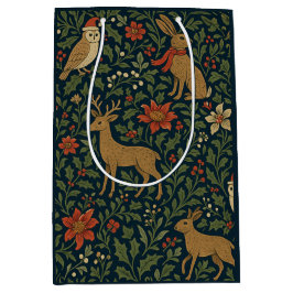 Sacola Para Presentes Média Victorian Christmas Floral 