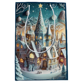 Sacola Para Presentes Média Vila de Natal