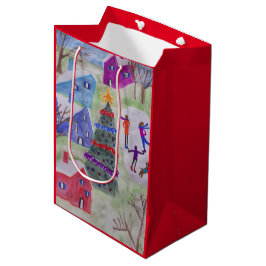 Sacola Para Presentes Média Vila de Natal
