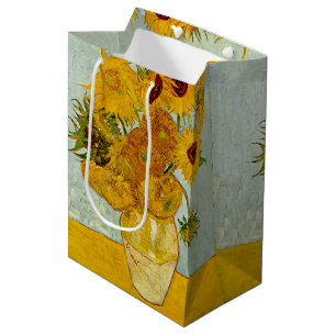 Sacola Para Presentes Média Vincent Van Gogh 12 Girassóis Impressionista