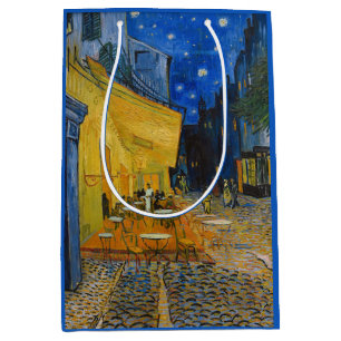 Sacola Para Presentes Média Vincent van Gogh - Cafe Terrace à Noite