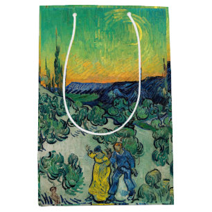 Sacola Para Presentes Média Vincent van Gogh - Paisagem lunática com Casal