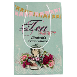 Sacola Para Presentes Média Vintage Alice no Partido do Tea em Wonderland