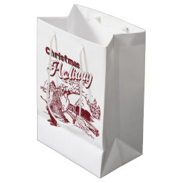 Sacola Para Presentes Média Vintage Christmas Holiday 